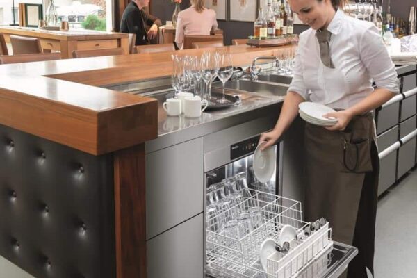 commercial dishwasher in a pub
